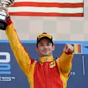Race two race winner Alexander Rossi (USA) Racing Engineering celebrates on the podium at GP2 Series, Rd7, Spa-Francorchamps, Belgium 21-23 August 2015. © Sutton Motorsport Images