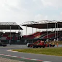The cars of Felipe Nasr (BRA) Sauber C34 and Susie Wolff (GBR) Williams FW37 are recovered at Formula One Testing, Day One, Barcelona, Spain, 19 February 2015.
