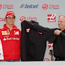 Haas driver Esteban Gutierrez with Gene Haas, team founder and chairman © 2015 Getty Images