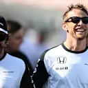 Fernando Alonso (ESP) McLaren and Jenson Button (GBR) McLaren at Formula One World Championship, Rd11, Belgian Grand Prix, Practice, Spa Francorchamps, Belgium, Friday 21 August 2015. © Sutton Motorsport Images