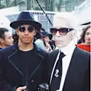 Mercedes' Lewis Hamilton with legendary fashion designer Karl Lagerfeld © Lewis Hamiton