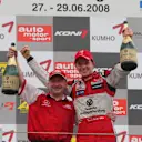 Race 1 winner Nico Hulkenberg (GER) ART Grand Prix, right, on the podium.
Formula Three Euroseries, Rd4, Norisring, Germany, 27-29 June 2008.
