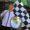 Nico Rosberg (GER) Mercedes AMG F1 with his 2014 Australian GP winners trophy aboard the Rosberg Express tram at Formula One World Championship, Rd1, Australian Grand Prix, Preparations, Albert Park, Melbourne, Australia, Wednesday 11 March 2015. © Sutton Motorsport Images