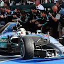 Race winner Lewis Hamilton (GBR) Mercedes AMG F1 W06 arrives in parc ferme at Formula One World Championship, Rd1, Australian Grand Prix, Race, Albert Park, Melbourne, Australia, Sunday 15 March 2015. © Sutton Motorsport Images
