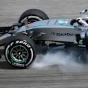 Lewis Hamilton (GBR) Mercedes AMG F1 W06 locks up at Formula One World Championship, Rd2, Malaysian Grand Prix, Practice, Sepang, Malaysia, Friday 27  March 2015. © Sutton Motorsport Images