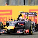 Daniel Ricciardo crosses the line to seal victory at the Hungaroring © Sutton Motorsport Images