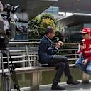 Kimi Raikkonen (FIN) Ferrari talks with Rai Sport at Formula One World Championship, Rd3, Chinese Grand Prix, Preparations, Shanghai, China, Thursday 9 April 2015. © Sutton Motorsport Images