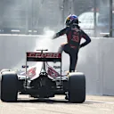 Max Verstappen (NDL) Scuderia Toro Rosso climbs out of his stricken car after blowing his engine on Lap 52 at Formula One World Championship, Rd3, Chinese Grand Prix, Race, Shanghai, China, Sunday 12 April 2015. © Sutton Motorsport Images