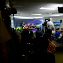 Sebastian Vettel (GER) Ferrari, Lewis Hamilton (GBR) Mercedes AMG F1, Daniel Ricciardo (AUS) Red Bull Racing, Max Verstappen (NDL) Scuderia Toro Rosso, Valtteri Bottas (FIN) Williams and Kevin Magnussen (DEN) McLaren Test and Reserve Driver during the press conference at Formula One World Championship, Rd1, Australian Grand Prix, Preparations, Albert Park, Melbourne, Australia, Thursday 12 March 2015. © Sutton Motorsport Images