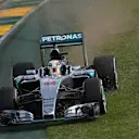 Lewis Hamilton (GBR) Mercedes AMG F1 W06 takes a trip across the gravel at Formula One World Championship, Rd1, Australian Grand Prix, Qualifying, Albert Park, Melbourne, Australia, Saturday 14 March 2015. © Sutton Motorsport Images