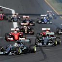 Lewis Hamilton (GBR) Mercedes AMG F1 W06 leads at the start of the race at Formula One World Championship, Rd1, Australian Grand Prix, Race, Albert Park, Melbourne, Australia, Sunday 15 March 2015. © Sutton Motorsport Images