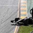Pastor Maldonado (VEN) Lotus E23 Hybrid crashed at the strat of the race at Formula One World Championship, Rd1, Australian Grand Prix, Race, Albert Park, Melbourne, Australia, Sunday 15 March 2015. © Sutton Motorsport Images