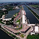 Aerial view over the Circuit Gilles Villeneuve, situated on a man-made island in the centre of the St. Lawrence River in Montreal.
Montreal, Canada, 2002.
DIGITAL IMAGE ©  Sutton Motorsport Images