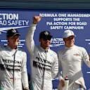 (L to R): Nico Rosberg (GER) Mercedes AMG F1, pole sitter Lewis Hamilton (GBR) Mercedes AMG F1 and Valtteri Bottas (FIN) Williams celebrate in parc ferme.
Formula One World Championship, Rd13, Italian Grand Prix, Monza, Italy, Qualifying, Saturday 6 September 2014.
