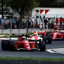 Winner Alain Prost (FRA) Ferrari 641 leads Ayrton Senna and Nigel Mansell
Mexican GP, Mexico City, 24 June 1990 © Sutton Motorsport Images