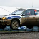 Martin Brundle flies at the 1999 RAC Rally