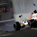 Nelson Piquet Jr. (BRA) Renault R28 crashes into the wall.
Formula One World Championship, Rd 15, Singapore Grand Prix, Race, Singapore, Sunday 28 September 2008.

BEST IMAGE © Sutton Motorsport Images