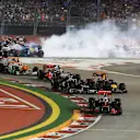 Lewis Hamilton (GBR) McLaren MP4-27 leads at the start of the race.
Formula One World Championship, Rd14, Singapore Grand Prix, Race, Marina Bay Street Circuit, Singapore, Sunday 23 September 2012.
BEST IMAGE © Sutton Motorsport Images