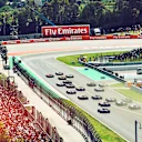 Lewis Hamilton (GBR) Mercedes-AMG F1 W09 EQ Power+ leads at the start of the race at Formula One World Championship, Rd5, Spanish Grand Prix, Race, Barcelona, Spain, Sunday 13 May 2018. © Jerry Andre/Sutton Images