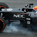 Esteban Gutierrez (MEX) Sauber C33 locks up.
Formula One World Championship, Rd2, Malaysian Grand Prix, Practice, Sepang, Malaysia, Friday 28 March 2014.
