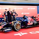 Carlos Sainz jr (ESP) Scuderia Toro Rosso and Max Verstappen (NDL) Scuderia Toro Rosso with the new Scuderia Toro Rosso STR10 at Scuderia Toro Rosso STR10 Launch, Jerez, Spain, 31 January 2015.