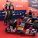 Carlos Sainz jr (ESP) Scuderia Toro Rosso and Max Verstappen (NDL) Scuderia Toro Rosso with the new Scuderia Toro Rosso STR10 at Scuderia Toro Rosso STR10 Launch, Jerez, Spain, 31 January 2015.