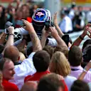 Valtteri Bottas (FIN) Williams celebrates in parc ferme. Formula One World Championship, Rd9, British Grand Prix, Race Day, Silverstone, England, Sunday, 6 July 2014