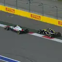 RACE: Magnussen and Sainz almost come to blows 