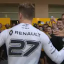 Nico Hulkenberg receives guard of honour from Renault