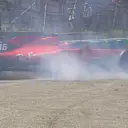 Qualifying: Leclerc backs it into the Turn 14 wall in Q1