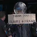 Williams jokes continue in Italy with low-budget 'thank you' to Claire and Frank