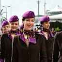 Etihad grid girls at Formula One World Championship, Rd19, Abu Dhabi Grand Prix, Qualifying, Yas Marina Circuit, Abu Dhabi, UAE, Saturday 28 November 2015. © Sutton Motorsport Images