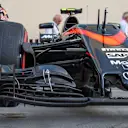 McLaren MP4-30 front wing detail at Formula One World Championship, Rd19, Abu Dhabi Grand Prix, Preparations, Yas Marina Circuit, Abu Dhabi, UAE, Thursday 26 November 2015. © Sutton Motorsport Images
