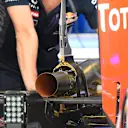 Red Bull Racing RB11 exhaust detail at Formula One World Championship, Rd19, Abu Dhabi Grand Prix, Preparations, Yas Marina Circuit, Abu Dhabi, UAE, Thursday 26 November 2015. © Sutton Motorsport Images