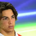 Roberto Merhi (ESP) Marussia in the press conference at Formula One World Championship, Rd19, Abu Dhabi Grand Prix, Preparations, Yas Marina Circuit, Abu Dhabi, UAE, Thursday 26 November 2015. © Sutton Motorsport Images