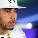 Lewis Hamilton (GBR) Mercedes AMG F1 in the press conference at Formula One World Championship, Rd19, Abu Dhabi Grand Prix, Preparations, Yas Marina Circuit, Abu Dhabi, UAE, Thursday 26 November 2015. © Sutton Motorsport Images