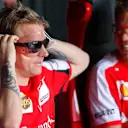 Kimi Raikkonen (FIN) Ferrari and Sebastian Vettel (GER) Ferrari on the rollercoaster at Ferrari World at Formula One World Championship, Rd19, Abu Dhabi Grand Prix, Preparations, Yas Marina Circuit, Abu Dhabi, UAE, Thursday 26 November 2015. © Sutton Motorsport Images