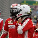 (L-R) Kimi Raikkonen (FIN) Ferrari and Sebastian Vettel (GER) Ferrari in parc ferme at Formula One World Championship, Rd1, Australian Grand Prix, Qualifying, Albert Park, Melbourne, Australia, Saturday 14 March 2015. © Sutton Motorsport Images