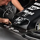 Mechanics with the McLaren MP4-30 nose and front wing at Formula One World Championship, Rd8, Austrian Grand Prix, Practice, Spielberg, Austria, Friday 19 June 2015. © Sutton Motorsport Images