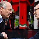 Ron Dennis (GBR) McLaren Executive Chairman talks with Sir Frank Williams (GBR) Team Owner Williams F1 Team at Formula One World Championship, Rd8, Austrian Grand Prix, Qualifying, Spielberg, Austria, Saturday 20 June 2015. © Sutton Motorsport Images
