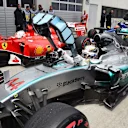 Pole sitter Lewis Hamilton (GBR) Mercedes AMG F1 W06 in parc ferme at Formula One World Championship, Rd8, Austrian Grand Prix, Qualifying, Spielberg, Austria, Saturday 20 June 2015. © Sutton Motorsport Images