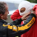 Alain Prost (FRA) and Niki Lauda (AUT) at the Legends Parade at Formula One World Championship, Rd8, Austrian Grand Prix, Qualifying, Spielberg, Austria, Saturday 20 June 2015. © Sutton Motorsport Images