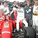 Gerhard Berger (AUT) Ferrari F1/87-88C with (L to R): Christian Danner (GER), Riccardo Patrese (ITA), Niki Lauda (AUT), Jean Alesi (FRA), Nelson PIquet (BRA), Alain Prost (FRA) and Pierluigi Martini (ITA) at the Legends Parade at Formula One World Championship, Rd8, Austrian Grand Prix, Qualifying, Spielberg, Austria, Saturday 20 June 2015. © Sutton Motorsport Images