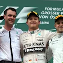 (L to R): Lewis Hamilton (GBR) Mercedes AMG F1, race winner Nico Rosberg (GER) Mercedes AMG F1 and Felipe Massa (BRA) Williams celebrate on the podium at Formula One World Championship, Rd8, Austrian Grand Prix, Race, Spielberg, Austria, Sunday 21 June 2015. © Sutton Motorsport Images