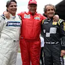 (L to R): Nelson Piquet (BRA), Niki Lauda (AUT) Mercedes AMG F1 Non-Executive Chairman and Alain Prost (FRA) at the Legends Parade at Formula One World Championship, Rd8, Austrian Grand Prix, Race, Spielberg, Austria, Sunday 21 June 2015. © Sutton Motorsport Images
