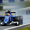 Felipe Nasr (BRA) Sauber C34 with brake udst from front wheels at Formula One World Championship, Rd8, Austrian Grand Prix, Race, Spielberg, Austria, Sunday 21 June 2015. © Sutton Motorsport Images