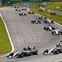 Nico Rosberg (GER) Mercedes AMG F1 W06 and Lewis Hamilton (GBR) Mercedes AMG F1 W06 at the start of the race at Formula One World Championship, Rd8, Austrian Grand Prix, Race, Spielberg, Austria, Sunday 21 June 2015. © Sutton Motorsport Images