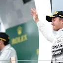 Race winner Nico Rosberg (GER) Mercedes AMG F1 celebrates on the podium at Formula One World Championship, Rd8, Austrian Grand Prix, Race, Spielberg, Austria, Sunday 21 June 2015. © Sutton Motorsport Images