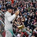 Race winner Nico Rosberg (GER) Mercedes AMG F1 celebrates with the fans at Formula One World Championship, Rd8, Austrian Grand Prix, Race, Spielberg, Austria, Sunday 21 June 2015. © Sutton Motorsport Images