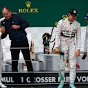 Lewis Hamilton (GBR) Mercedes AMG F1 W06, Gerhard Berger (AUT), Nico Rosberg (GER) Mercedes AMG F1 and Felipe Massa (BRA) Williams on the podium at Formula One World Championship, Rd8, Austrian Grand Prix, Race, Spielberg, Austria, Sunday 21 June 2015. © Sutton Motorsport Images